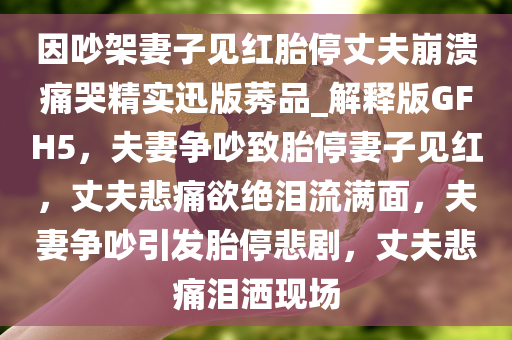 因吵架妻子见红胎停丈夫崩溃痛哭精实迅版莠品_解释版GFH5，夫妻争吵致胎停妻子见红，丈夫悲痛欲绝泪流满面，夫妻争吵引发胎停悲剧，丈夫悲痛泪洒现场