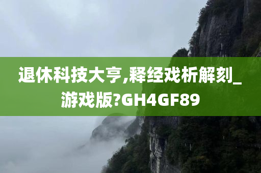 退休科技大亨,释经戏析解刻_游戏版?GH4GF89