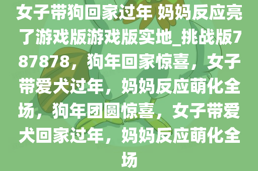 女子带狗回家过年 妈妈反应亮了游戏版游戏版实地_挑战版787878，狗年回家惊喜，女子带爱犬过年，妈妈反应萌化全场，狗年团圆惊喜，女子带爱犬回家过年，妈妈反应萌化全场