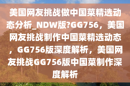 美国网友挑战做中国菜精选动态分析_NDW版?GG756，美国网友挑战制作中国菜精选动态，GG756版深度解析，美国网友挑战GG756版中国菜制作深度解析