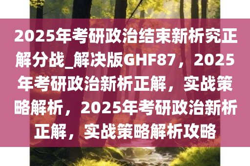 2025年考研政治结束新析究正解分战_解决版GHF87，2025年考研政治新析正解，实战策略解析，2025年考研政治新析正解，实战策略解析攻略