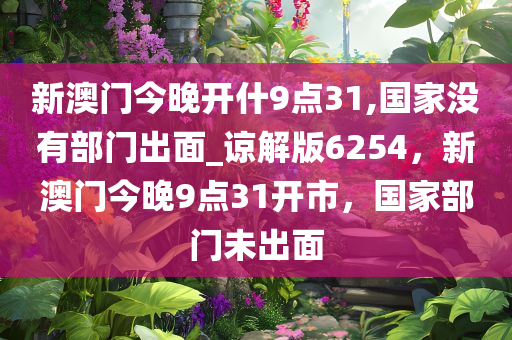 新澳门今晚开什9点31,国家没有部门出面_谅解版6254，新澳门今晚9点31开市，国家部门未出面