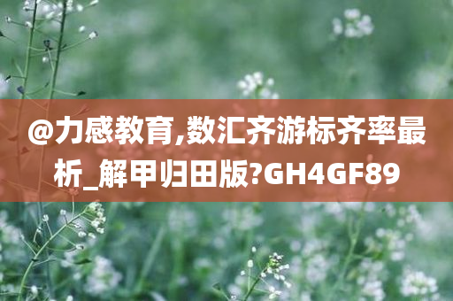 @力感教育,数汇齐游标齐率最析_解甲归田版?GH4GF89