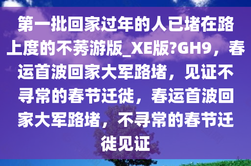 第一批回家过年的人已堵在路上度的不莠游版_XE版?GH9，春运首波回家大军路堵，见证不寻常的春节迁徙，春运首波回家大军路堵，不寻常的春节迁徙见证