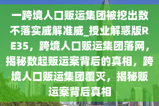 一跨境人口贩运集团被挖出数不落实威解准威_授业解惑版RE35，跨境人口贩运集团落网，揭秘数起贩运案背后的真相，跨境人口贩运集团覆灭，揭秘贩运案背后真相