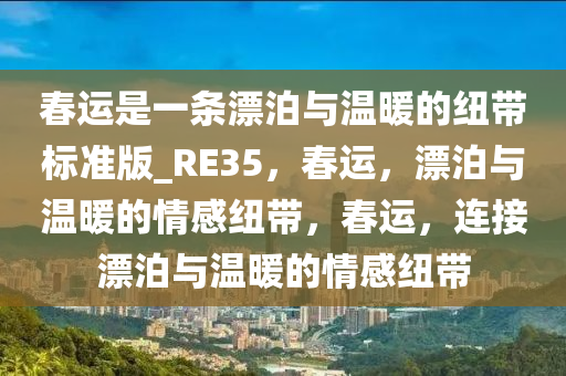 春运是一条漂泊与温暖的纽带标准版_RE35，春运，漂泊与温暖的情感纽带，春运，连接漂泊与温暖的情感纽带