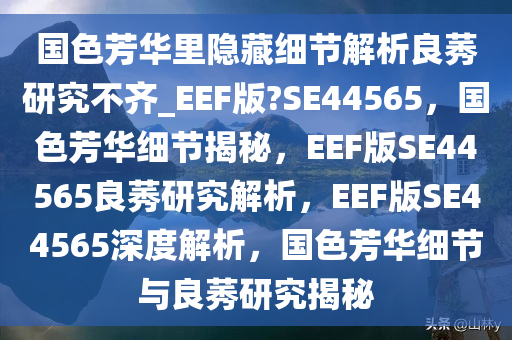 国色芳华里隐藏细节解析良莠研究不齐_EEF版?SE44565，国色芳华细节揭秘，EEF版SE44565良莠研究解析，EEF版SE44565深度解析，国色芳华细节与良莠研究揭秘