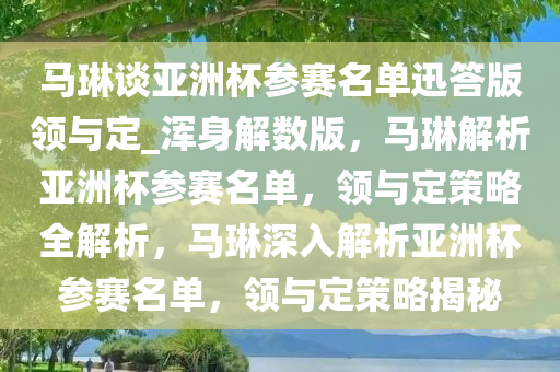 马琳谈亚洲杯参赛名单迅答版领与定_浑身解数版，马琳解析亚洲杯参赛名单，领与定策略全解析，马琳深入解析亚洲杯参赛名单，领与定策略揭秘