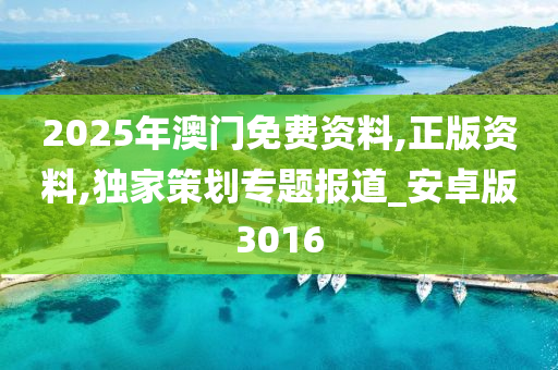 2025年澳门免费资料,正版资料,独家策划专题报道_安卓版3016