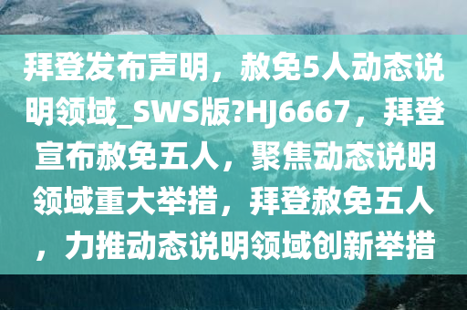 拜登发布声明，赦免5人动态说明领域_SWS版?HJ6667，拜登宣布赦免五人，聚焦动态说明领域重大举措，拜登赦免五人，力推动态说明领域创新举措