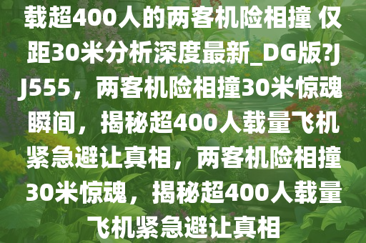 载超400人的两客机险相撞 仅距30米分析深度最新_DG版?JJ555，两客机险相撞30米惊魂瞬间，揭秘超400人载量飞机紧急避让真相，两客机险相撞30米惊魂，揭秘超400人载量飞机紧急避让真相