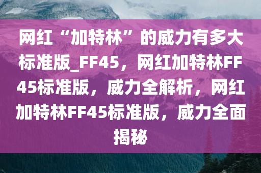 网红“加特林”的威力有多大标准版_FF45，网红加特林FF45标准版，威力全解析，网红加特林FF45标准版，威力全面揭秘