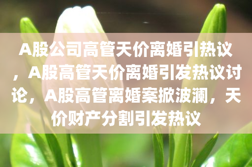 A股公司高管天价离婚引热议，A股高管天价离婚引发热议讨论，A股高管离婚案掀波澜，天价财产分割引发热议