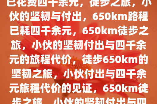 徒步650km小伙的坚韧之旅，已花费四千余元，徒步之旅，小伙的坚韧与付出，650km路程已耗四千余元，650km徒步之旅，小伙的坚韧付出与四千余元的旅程代价，徒步650km的坚韧之旅，小伙付出与四千余元旅程代价的见证，650km徒步之旅，小伙的坚韧付出与四千余元旅程代价的见证