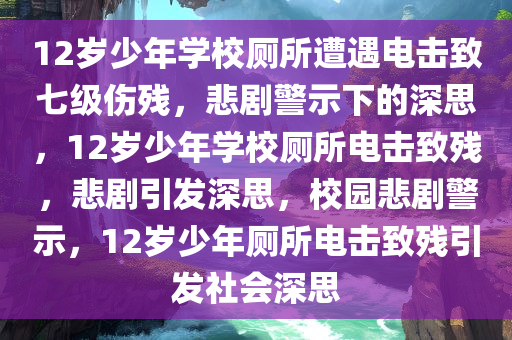 12岁少年学校厕所遭遇电击致七级伤残，悲剧警示下的深思，12岁少年学校厕所电击致残，悲剧引发深思，校园悲剧警示，12岁少年厕所电击致残引发社会深思