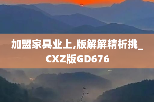 加盟家具业上,版解解精析挑_CXZ版GD676