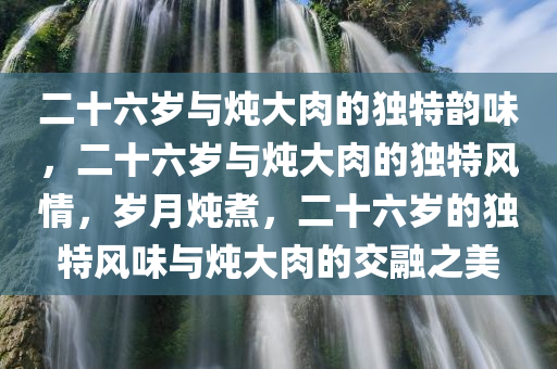 二十六岁与炖大肉的独特韵味，二十六岁与炖大肉的独特风情，岁月炖煮，二十六岁的独特风味与炖大肉的交融之美