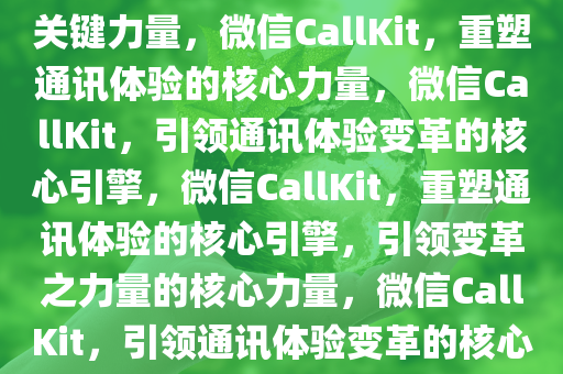 微信CallKit，重塑通讯体验的关键力量，微信CallKit，重塑通讯体验的核心力量，微信CallKit，引领通讯体验变革的核心引擎，微信CallKit，重塑通讯体验的核心引擎，引领变革之力量的核心力量，微信CallKit，引领通讯体验变革的核心引擎