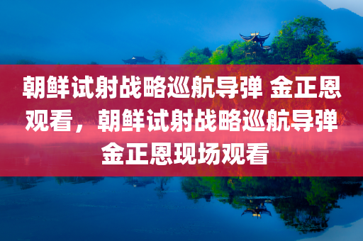 朝鲜试射战略巡航导弹 金正恩观看，朝鲜试射战略巡航导弹 金正恩现场观看