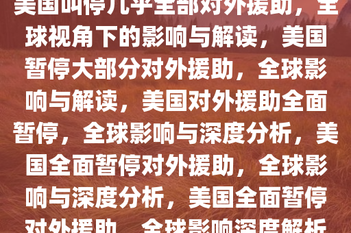 美国叫停几乎全部对外援助，全球视角下的影响与解读，美国暂停大部分对外援助，全球影响与解读，美国对外援助全面暂停，全球影响与深度分析，美国全面暂停对外援助，全球影响与深度分析，美国全面暂停对外援助，全球影响深度解析