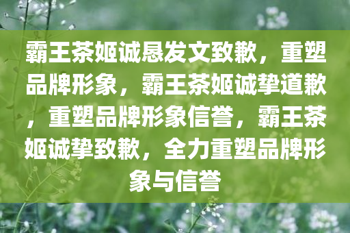 霸王茶姬诚恳发文致歉，重塑品牌形象，霸王茶姬诚挚道歉，重塑品牌形象信誉，霸王茶姬诚挚致歉，全力重塑品牌形象与信誉