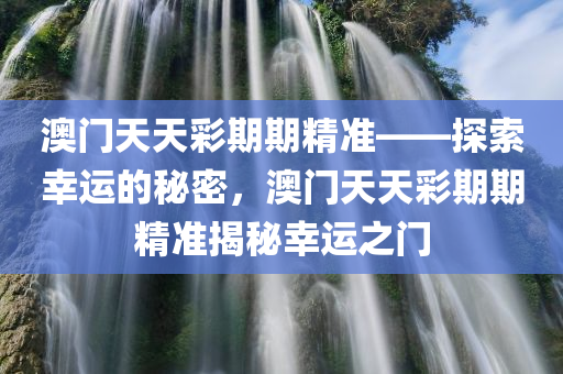 澳门天天彩期期精准——探索幸运的秘密，澳门天天彩期期精准揭秘幸运之门