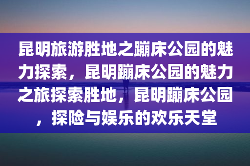 昆明旅游胜地之蹦床公园的魅力探索，昆明蹦床公园的魅力之旅探索胜地，昆明蹦床公园，探险与娱乐的欢乐天堂