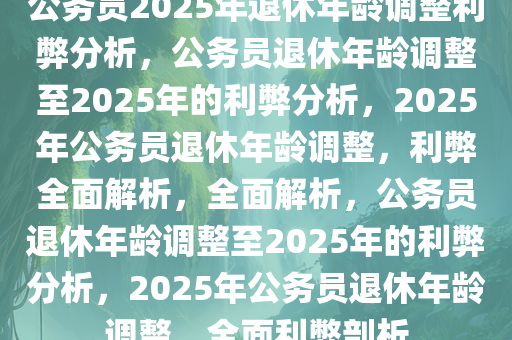 公务员2025年退休年龄调整利弊分析，公务员退休年龄调整至2025年的利弊分析，2025年公务员退休年龄调整，利弊全面解析，全面解析，公务员退休年龄调整至2025年的利弊分析，2025年公务员退休年龄调整，全面利弊剖析