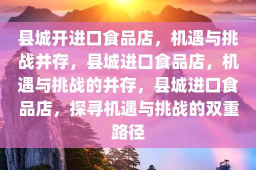 县城开进口食品店，机遇与挑战并存，县城进口食品店，机遇与挑战的并存，县城进口食品店，探寻机遇与挑战的双重路径