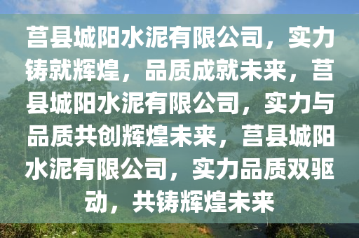 莒县城阳水泥有限公司，实力铸就辉煌，品质成就未来，莒县城阳水泥有限公司，实力与品质共创辉煌未来，莒县城阳水泥有限公司，实力品质双驱动，共铸辉煌未来