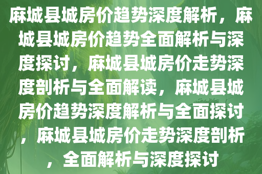 麻城县城房价趋势深度解析，麻城县城房价趋势全面解析与深度探讨，麻城县城房价走势深度剖析与全面解读，麻城县城房价趋势深度解析与全面探讨，麻城县城房价走势深度剖析，全面解析与深度探讨今晚必出三肖2025_2025新澳门精准免费提供·精确判断