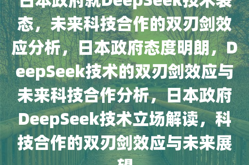 日本政府就DeepSeek技术表态，未来科技合作的双刃剑效应分析，日本政府态度明朗，DeepSeek技术的双刃剑效应与未来科技合作分析，日本政府DeepSeek技术立场解读，科技合作的双刃剑效应与未来展望