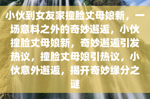 小伙到女友家撞脸丈母娘新，一场意料之外的奇妙邂逅，小伙撞脸丈母娘新，奇妙邂逅引发热议，撞脸丈母娘引热议，小伙意外邂逅，揭开奇妙缘分之谜