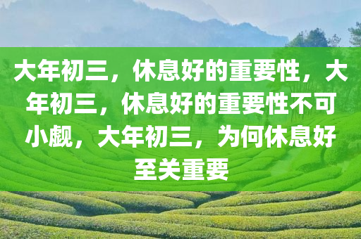 大年初三，休息好的重要性，大年初三，休息好的重要性不可小觑，大年初三，为何休息好至关重要