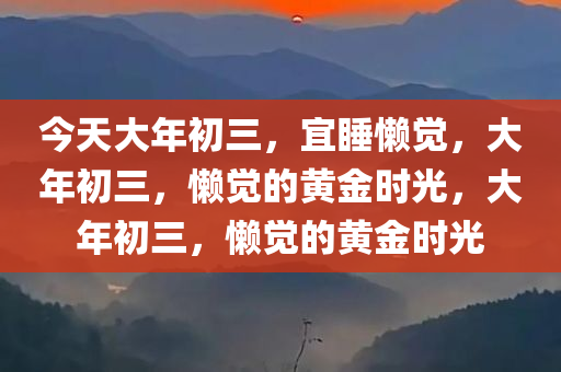 今天大年初三，宜睡懒觉，大年初三，懒觉的黄金时光，大年初三，懒觉的黄金时光