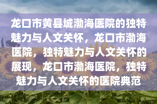 龙口市黄县城渤海医院的独特魅力与人文关怀，龙口市渤海医院，独特魅力与人文关怀的展现，龙口市渤海医院，独特魅力与人文关怀的医院典范