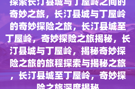 探索长汀县城与丁屋岭之间的奇妙之旅，长汀县城与丁屋岭的奇妙探险之旅，长汀县城至丁屋岭，奇妙探险之旅揭秘，长汀县城与丁屋岭，揭秘奇妙探险之旅的旅程探索与揭秘之旅，长汀县城至丁屋岭，奇妙探险之旅深度揭秘