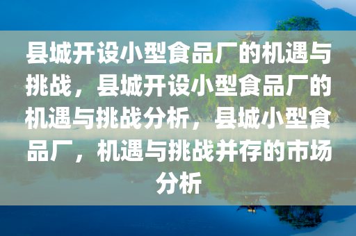 县城开设小型食品厂的机遇与挑战，县城开设小型食品厂的机遇与挑战分析，县城小型食品厂，机遇与挑战并存的市场分析