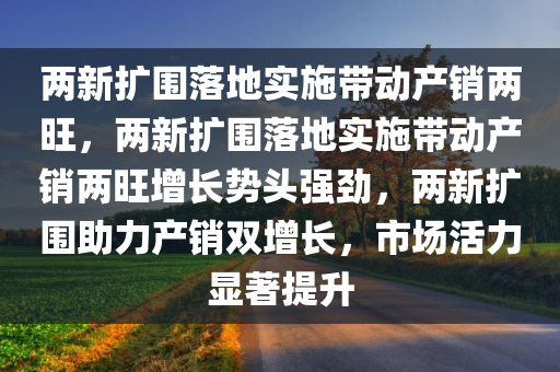 两新扩围落地实施带动产销两旺，两新扩围落地实施带动产销两旺增长势头强劲，两新扩围助力产销双增长，市场活力显著提升