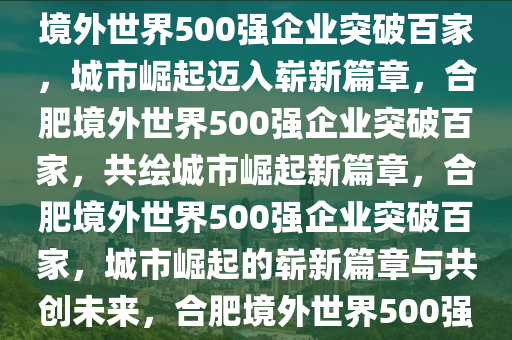 合肥境外世界500强突破100家