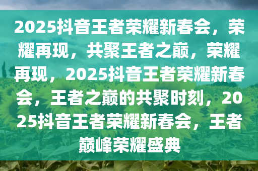 2025抖音王者荣耀新春会，荣耀再现，共聚王者之巅，荣耀再现，2025抖音王者荣耀新春会，王者之巅的共聚时刻，2025抖音王者荣耀新春会，王者巅峰荣耀盛典