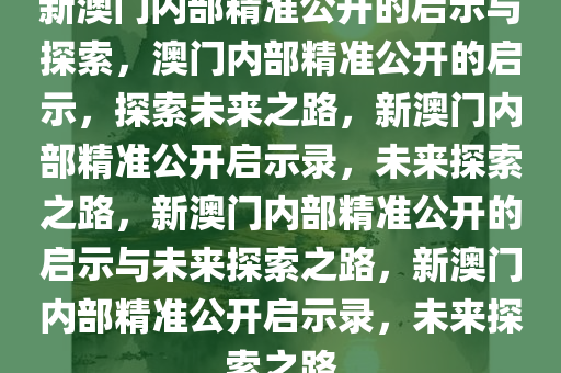 新澳门内部精准公开的启示与探索，澳门内部精准公开的启示，探索未来之路，新澳门内部精准公开启示录，未来探索之路，新澳门内部精准公开的启示与未来探索之路，新澳门内部精准公开启示录，未来探索之路