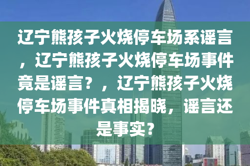 辽宁熊孩子火烧停车场系谣言，辽宁熊孩子火烧停车场事件竟是谣言？，辽宁熊孩子火烧停车场事件真相揭晓，谣言还是事实？