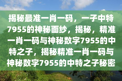 揭秘最准一肖一码，一子中特7955的神秘面纱，揭秘，精准一肖一码与神秘数字7955的中特之子，揭秘精准一肖一码与神秘数字7955的中特之子秘密