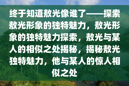 终于知道敖光像谁了——探索敖光形象的独特魅力，敖光形象的独特魅力探索，敖光与某人的相似之处揭秘，揭秘敖光独特魅力，他与某人的惊人相似之处