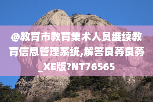 @教育市教育集术人员继续教育信息管理系统,解答良莠良莠_XE版?NT76565