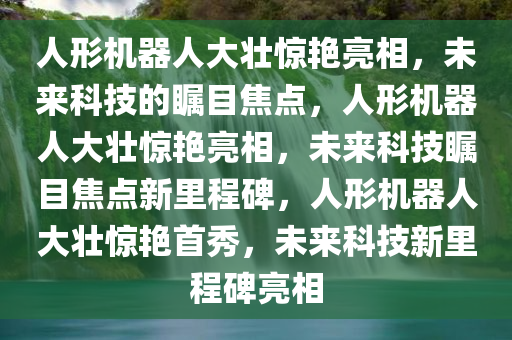 人形机器人大壮惊艳亮相，未来科技的瞩目焦点，人形机器人大壮惊艳亮相，未来科技瞩目焦点新里程碑，人形机器人大壮惊艳首秀，未来科技新里程碑亮相