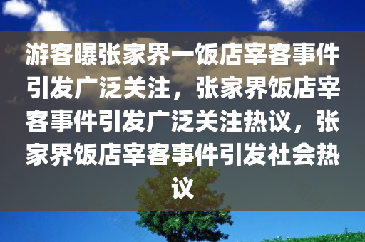 游客曝张家界一饭店宰客事件引发广泛关注，张家界饭店宰客事件引发广泛关注热议，张家界饭店宰客事件引发社会热议