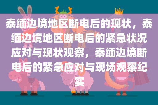 泰缅边境地区断电后的现状，泰缅边境地区断电后的紧急状况应对与现状观察，泰缅边境断电后的紧急应对与现场观察纪实