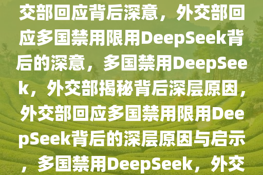 多国禁用限用DeepSeek，外交部回应背后深意，外交部回应多国禁用限用DeepSeek背后的深意，多国禁用DeepSeek，外交部揭秘背后深层原因，外交部回应多国禁用限用DeepSeek背后的深层原因与启示，多国禁用DeepSeek，外交部揭秘背后的深层原因与影响